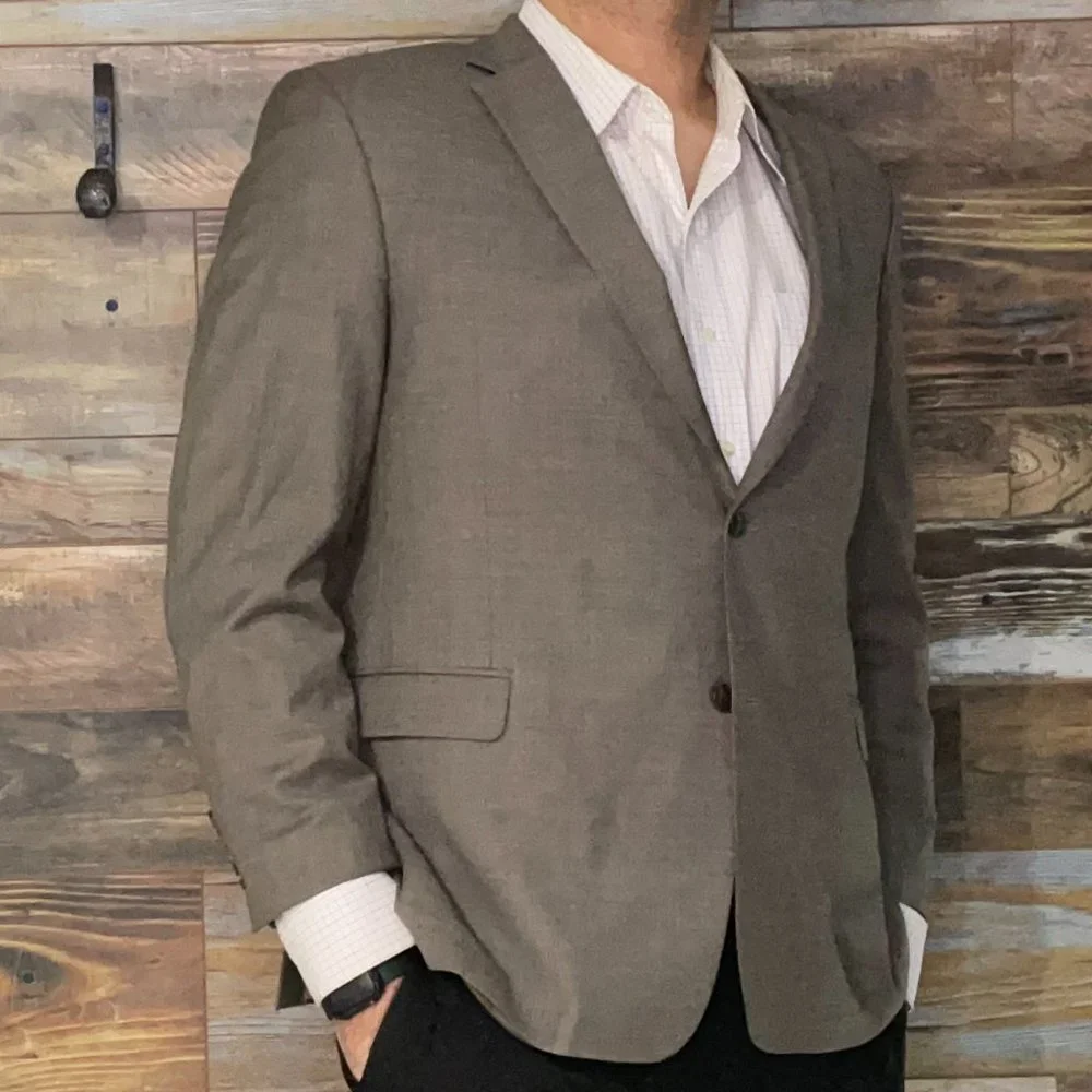 Tommy Hilfiger Wool Blend Gray Double Vented Blazer Sport Jacket Size 46R